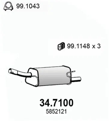 Rear Muffler Opel CORSA C
