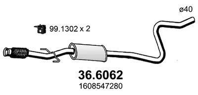 Centre Muffler Citroën C4 Coupe · Citroën C3 II · Citroën C4 CACTUS