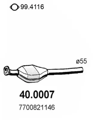 Catalytic Converter Renault CLIO I · Renault SAFRANE I