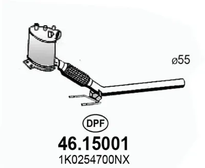Soot filter/particles, exhaust system ASSO 46.15001