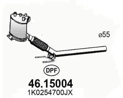Soot filter/particles, exhaust system ASSO 46.15004