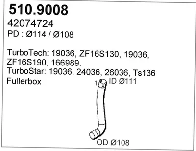 Exhaust tube ASSO 510.9008