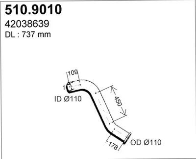 Exhaust tube ASSO 510.9010