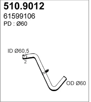 Exhaust tube ASSO 510.9012