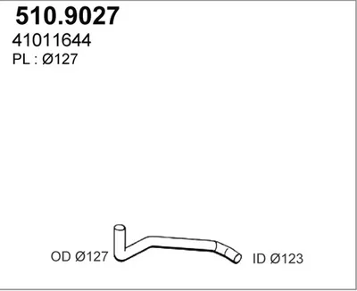 Exhaust tube ASSO 510.9027