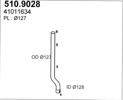 Exhaust tube ASSO 510.9028