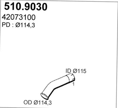 Exhaust tube ASSO 510.9030