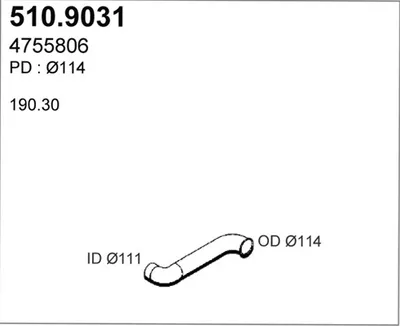 Exhaust tube ASSO 510.9031