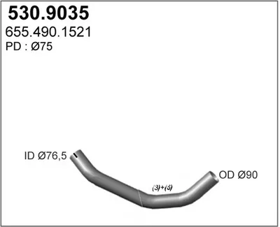 Exhaust tube ASSO 530.9035