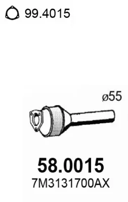 Catalytic Converter Ford GALAXY I · Seat ALHAMBRA · Vw SHARAN