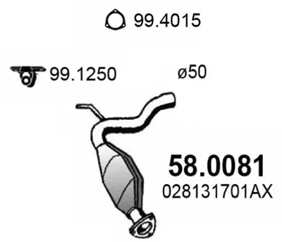 Catalytic Converter Vw TRANSPORTER T4 Bus · Vw TRANSPORTER T4 Van · Vw TRANSPORTER T4 Platform/Chassis (70E, 70L, 70M, 7DE, 7DL, 7D