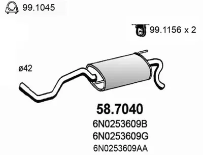 Rear Muffler Vw POLO III · Vw POLO · Vw POLO PLAYA