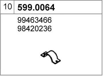 Assembly set, silencer ASSO 599.0064