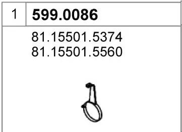 Mounting set, silencer ASSO 599.0086