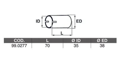 Tube connectors, exhaust system ASSO 99.0277