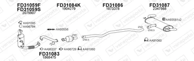 Exhaust System Ford MONDEO V Turnier · Ford MONDEO V Hatchback · Ford MONDEO V Saloon