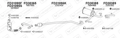 Exhaust System Ford TRANSIT CONNECT V408 Box Body/MPV · Ford TOURNEO CONNECT / GRAND TOURNEO CONNECT V408 MPV · Ford TRANSIT CONNECT MPV