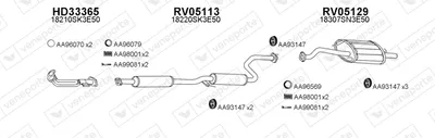 Exhaust System Honda CONCERTO Saloon