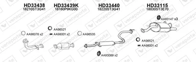 Exhaust System Honda CIVIC VI Fastback