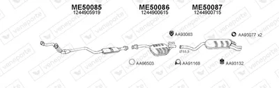 Exhaust System Mercedes-Benz 124 Saloon