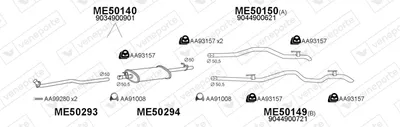 Exhaust System Mercedes-Benz SPRINTER 2-t Platform/Chassis · Mercedes-Benz SPRINTER 2-t Van · Mercedes-Benz SPRINTER 2-t Bus