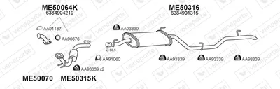 Exhaust System Mercedes-Benz VITO Bus · Mercedes-Benz VITO Van · Mercedes-Benz V-CLASS