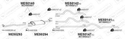 Exhaust System Mercedes-Benz SPRINTER 2-t Platform/Chassis · Mercedes-Benz SPRINTER 2-t Van · Mercedes-Benz SPRINTER 3-t Platform/Chassis