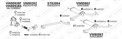Exhaust System Vw GOLF VII Variant · Vw GOLF VAN VII Variant