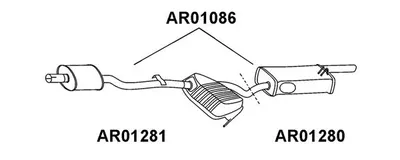 Front Muffler Alfa Romeo 145 · Alfa Romeo 146