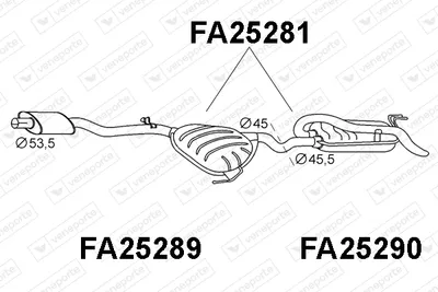Rear Muffler Fiat BRAVA · Fiat BRAVO I · Lancia DELTA II