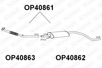 Front Muffler Opel CORSA D · Vauxhall CORSA Mk III