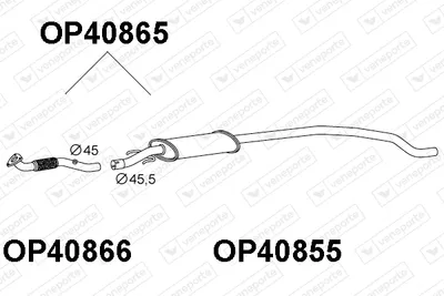 Front Muffler Opel CORSA D · Opel CORSA D Hatchback Van · Vauxhall CORSA Mk III