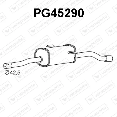 Rear Muffler Peugeot 206+