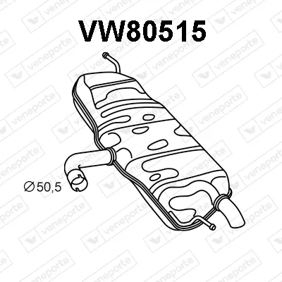 Rear Muffler Vw GOLF V · Vw GOLF PLUS V · Vw GOLF VI