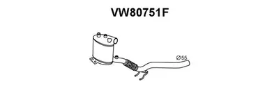 Soot filter/particles, exhaust system VENEPORTE VW80751F