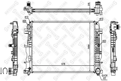 Radiator, engine cooling Mercedes-Benz SPRINTER 3-t Bus · Mercedes-Benz SPRINTER 3-t Van · Mercedes-Benz SPRINTER 3-t Platform/Chassis
