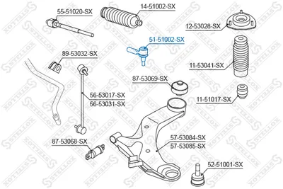 Tie Rod End Hyundai ACCENT I · Hyundai LANTRA I · Hyundai SONATA III