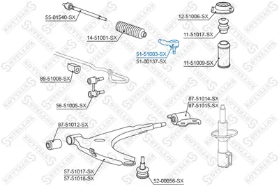 Tie Rod End Hyundai ACCENT I · Hyundai LANTRA I · Hyundai SONATA III