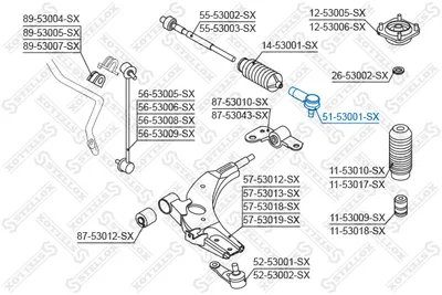 Roller coupling rod STELOX 51-53001-SX