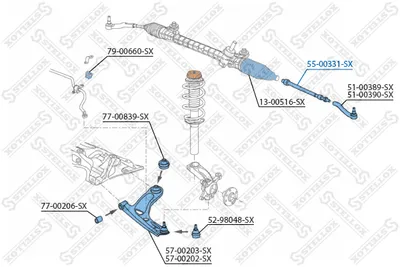 Inner Tie Rod Citroën C1 · Citroën C1 II · Peugeot 107