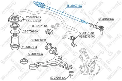 Inner Tie Rod Honda CIVIC VI Fastback · Honda CIVIC VI Hatchback · Honda CIVIC VI Saloon