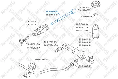Inner Tie Rod Opel AGILA · Subaru JUSTY III · Suzuki WAGON R+
