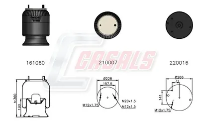 Bellow, air suspension Bedford BLITZ · Opel KADETT E · Opel REKORD E Estate