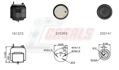 Bellows, air suspension CASALS B2621