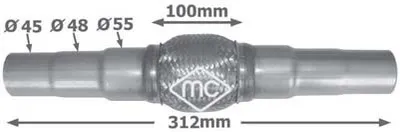 Flexible union, exhaust metal rubber 02045