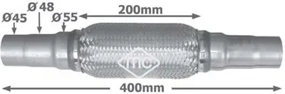 Flexible union, exhaust Metal rubber 02047