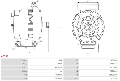 Alternator Mercedes-Benz C-CLASS · Mercedes-Benz SPRINTER 2-t Platform/Chassis · Mercedes-Benz E-CLASS