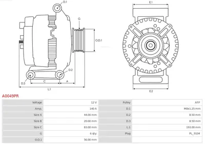Alternator Volvo S40 I · Volvo V40 Estate · Volvo V70 I