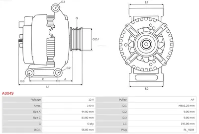 Alternator Volvo S40 I · Volvo V40 Estate · Volvo V70 I