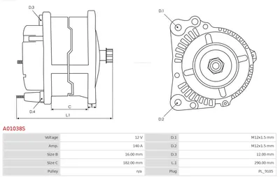Alternator AS-PL A01038S
